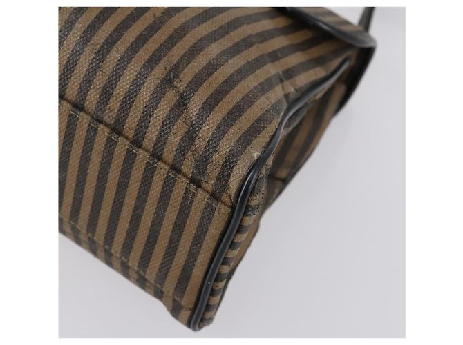 Pequin FENDI Pecan Canvas Handtasche 2-Wege Schwarz Braun Auth mr1555 - Ansicht 9