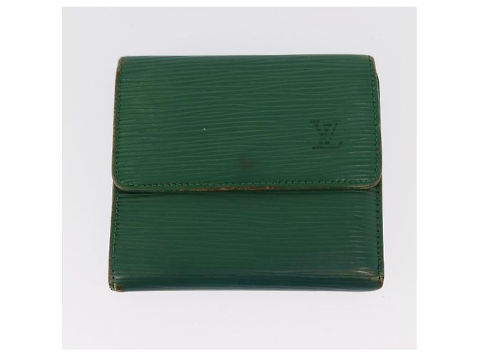 Portafoglio Epi Louis Vuitton Hermes 2 pezzi Tela Rossa Verde LV Auth ka174 Rosso - vista 10
