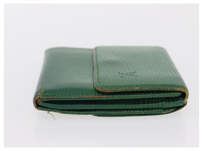 Portafoglio Epi Louis Vuitton Hermes 2 pezzi Tela Rossa Verde LV Auth ka174 Rosso - vista 12