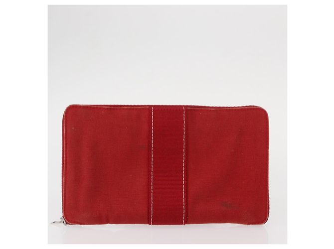 Portafoglio Epi Louis Vuitton Hermes 2 pezzi Tela Rossa Verde LV Auth ka174 Rosso - vista 2