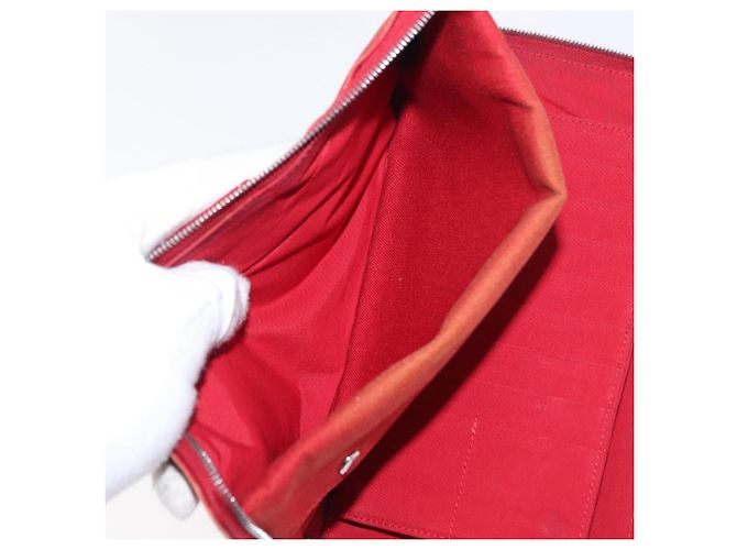 Portafoglio Epi Louis Vuitton Hermes 2 pezzi Tela Rossa Verde LV Auth ka174 Rosso - vista 9