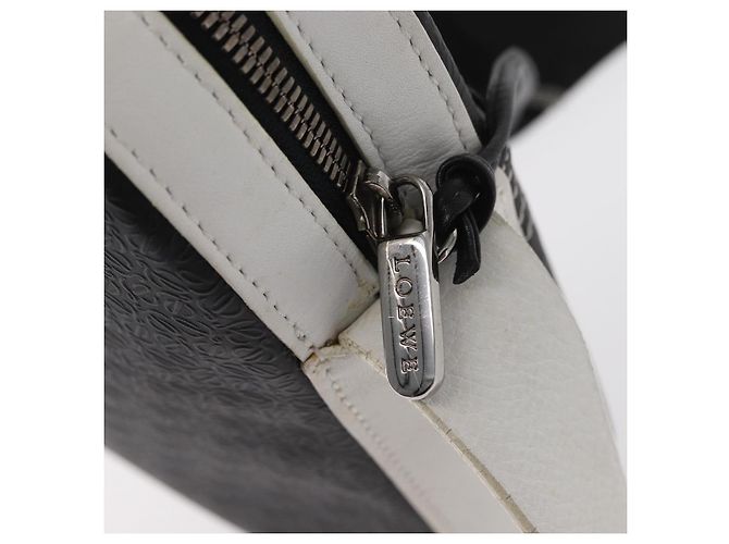 LOEWE Borsa a Spalla Anagram Pelle Nera Argento Auth 151851 Nero - vista 11