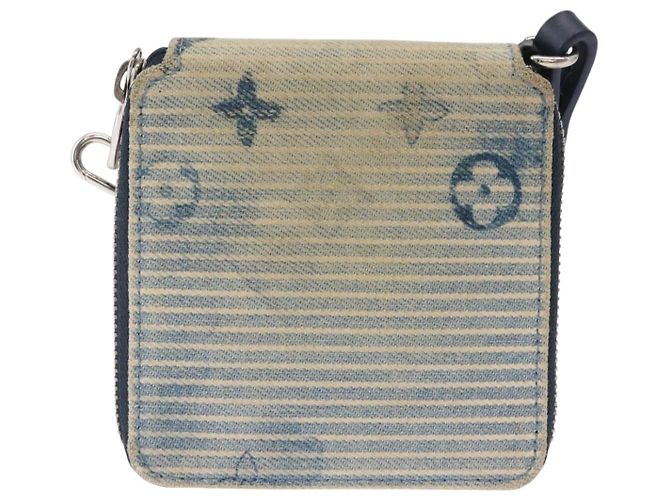 PORTAFOGLI COMPACT ZIPPY MONOGRAM ACQUERELLA BLU LOUIS VUITTON M80461 Auth 151307 - vista 2