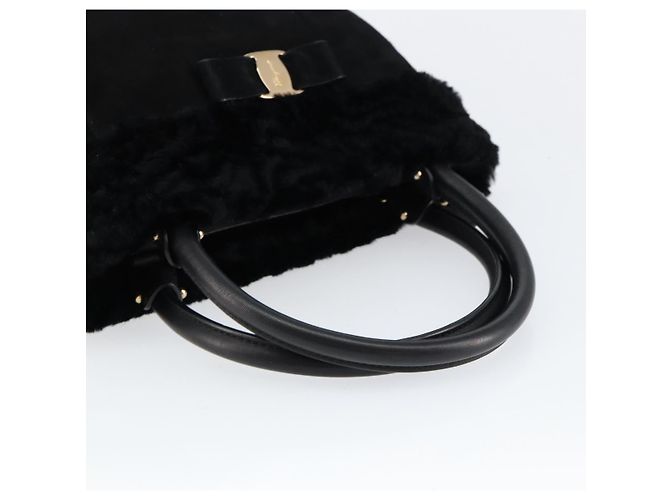 Borsa a mano Vala in suede nero e oro Salvatore Ferragamo Auth BA7991 D'oro - vista 7