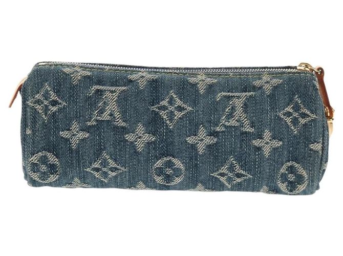 LOUIS VUITTON Pochette Monogram Denim Trousse Speedy GM Blu M95081 LV Auth am9350V - vista 2