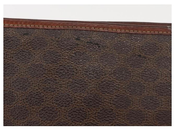 Céline Clutch em lona Macadam CELINE em couro PVC marrom dourado Auth bs31209 - vista 3