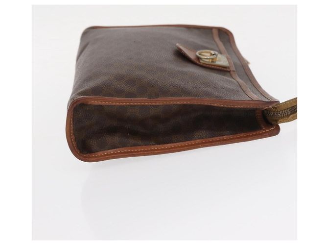 Céline Clutch em lona Macadam CELINE em couro PVC marrom dourado Auth bs31209 - vista 4