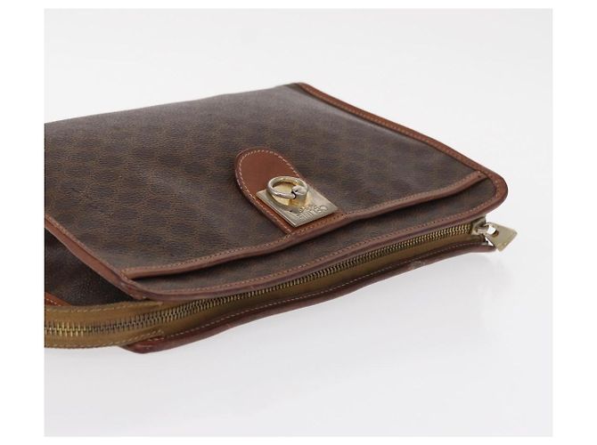 Céline Clutch em lona Macadam CELINE em couro PVC marrom dourado Auth bs31209 - vista 6