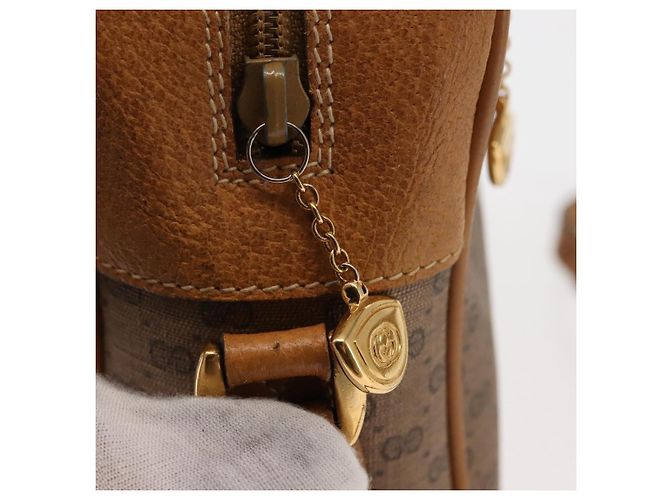 Gucci Borsa a Spalla Micro GG Supreme PVC Beige Oro 001 084 0852 Auth BA6744 D'oro - vista 14