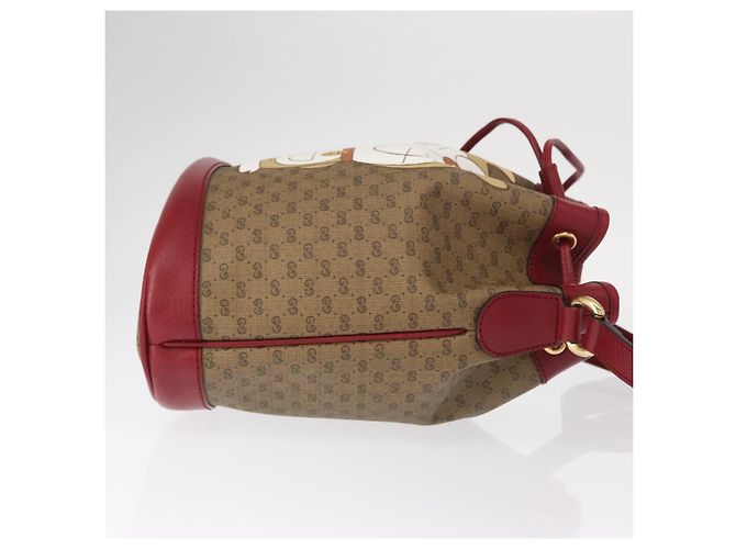 Borsa di collaborazione GUCCI Micro GG Supreme Doraemon in PVC 625216 Auth 156657SAM Beige D'oro - vista 4