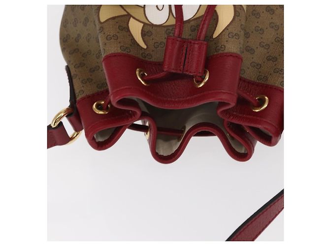 Borsa di collaborazione GUCCI Micro GG Supreme Doraemon in PVC 625216 Auth 156657SAM Beige D'oro - vista 6