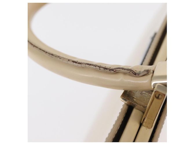Borsa a Mano GUCCI Smalto Beige Oro Auth bs31430 D'oro - vista 10