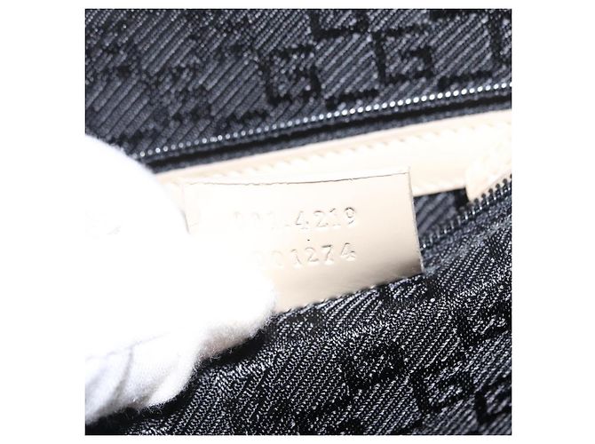 Borsa a Mano GUCCI Smalto Beige Oro Auth bs31430 D'oro - vista 12