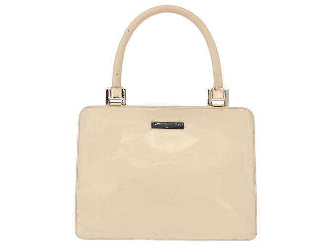 Borsa a Mano GUCCI Smalto Beige Oro Auth bs31430 D'oro - vista 13