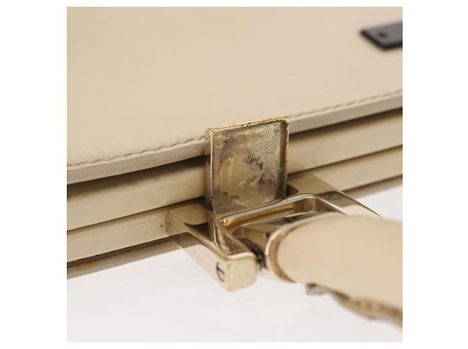 Borsa a Mano GUCCI Smalto Beige Oro Auth bs31430 D'oro - vista 7