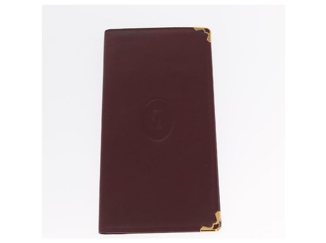 Borsa Clutch in Pelle Must Line di CARTIER 2 Pezzi Bordeaux Oro Auth bs31487 D'oro Bordò - vista 11