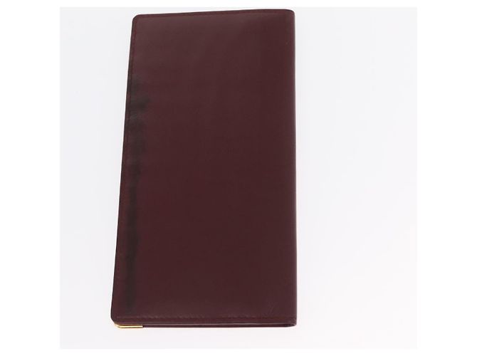 Borsa Clutch in Pelle Must Line di CARTIER 2 Pezzi Bordeaux Oro Auth bs31487 D'oro Bordò - vista 12