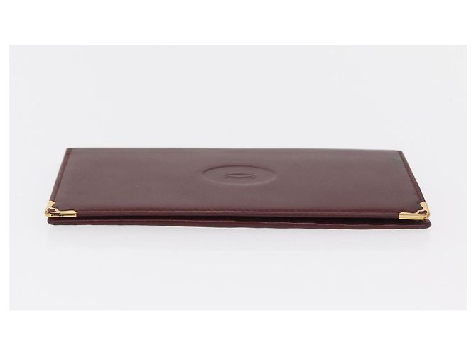 Borsa Clutch in Pelle Must Line di CARTIER 2 Pezzi Bordeaux Oro Auth bs31487 D'oro Bordò - vista 14