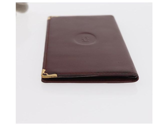 Borsa Clutch in Pelle Must Line di CARTIER 2 Pezzi Bordeaux Oro Auth bs31487 D'oro Bordò - vista 15