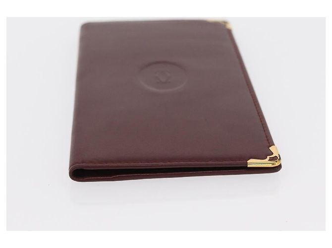 Borsa Clutch in Pelle Must Line di CARTIER 2 Pezzi Bordeaux Oro Auth bs31487 D'oro Bordò - vista 16