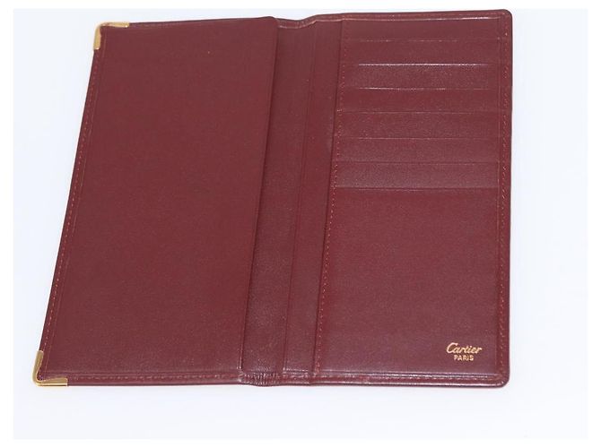 Borsa Clutch in Pelle Must Line di CARTIER 2 Pezzi Bordeaux Oro Auth bs31487 D'oro Bordò - vista 18