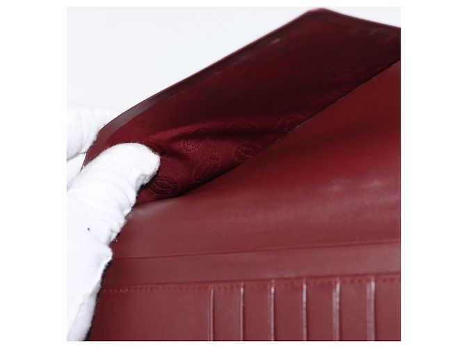 Borsa Clutch in Pelle Must Line di CARTIER 2 Pezzi Bordeaux Oro Auth bs31487 D'oro Bordò - vista 19