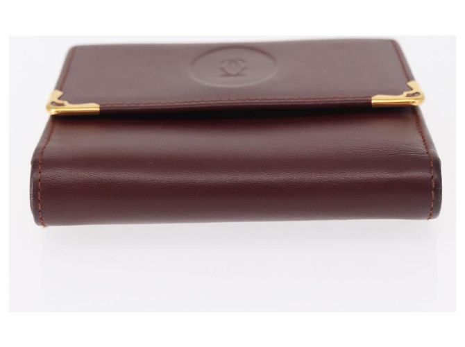 Borsa Clutch in Pelle Must Line di CARTIER 2 Pezzi Bordeaux Oro Auth bs31487 D'oro Bordò - vista 6