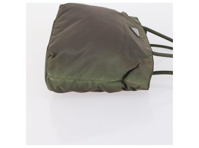 PRADA Bolsa de Esporte em Lona de Nylon 3 Peças Verde Preto Auth 154548 - vista 12