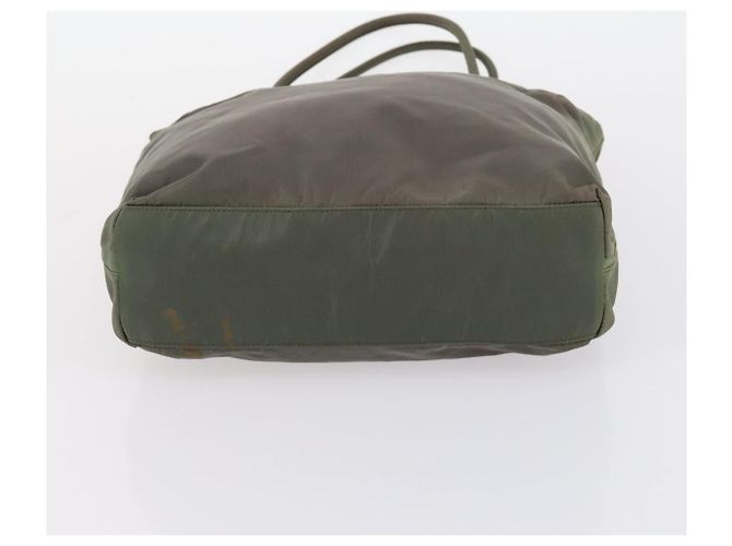 PRADA Bolsa de Esporte em Lona de Nylon 3 Peças Verde Preto Auth 154548 - vista 15