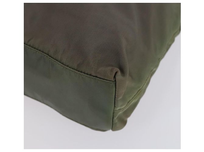 PRADA Bolsa de Esporte em Lona de Nylon 3 Peças Verde Preto Auth 154548 - vista 16