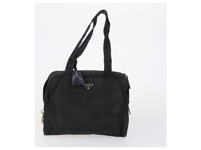 PRADA Bolsa de Esporte em Lona de Nylon 3 Peças Verde Preto Auth 154548 - vista 2