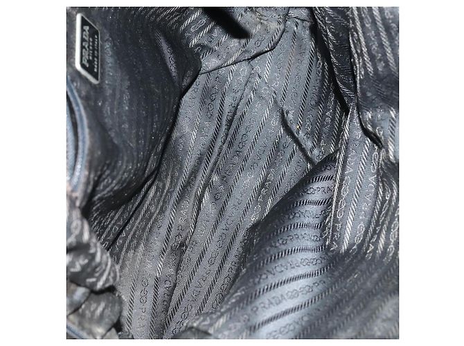 PRADA Bolsa de Esporte em Lona de Nylon 3 Peças Verde Preto Auth 154548 - vista 9
