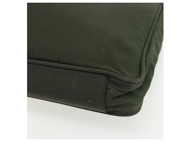 Borsa Tote Prada in Nylon Verde Argento Auth 151686 - vista 15