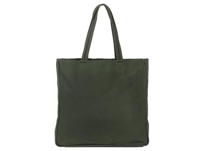 Borsa Tote Prada in Nylon Verde Argento Auth 151686 - vista 2