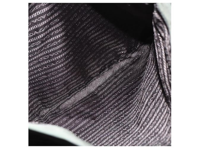 Borsa Tote Prada in Nylon Verde Argento Auth 151686 - vista 23