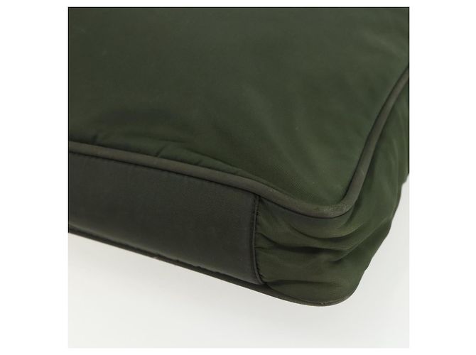 Borsa Tote Prada in Nylon Verde Argento Auth 151686 - vista 9
