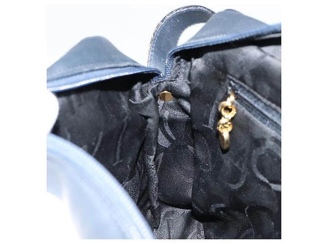 Borsa a Spalla Salvatore Ferragamo Vala in Pelle Blu Navy Oro Auth 155315 D'oro - vista 19