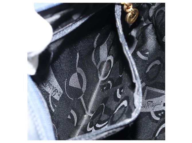 Borsa a Spalla Salvatore Ferragamo Vala in Pelle Blu Navy Oro Auth 155315 D'oro - vista 21