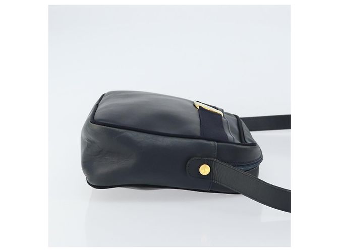 Borsa a Spalla Salvatore Ferragamo Vala in Pelle Blu Navy Oro Auth 155315 D'oro - vista 3