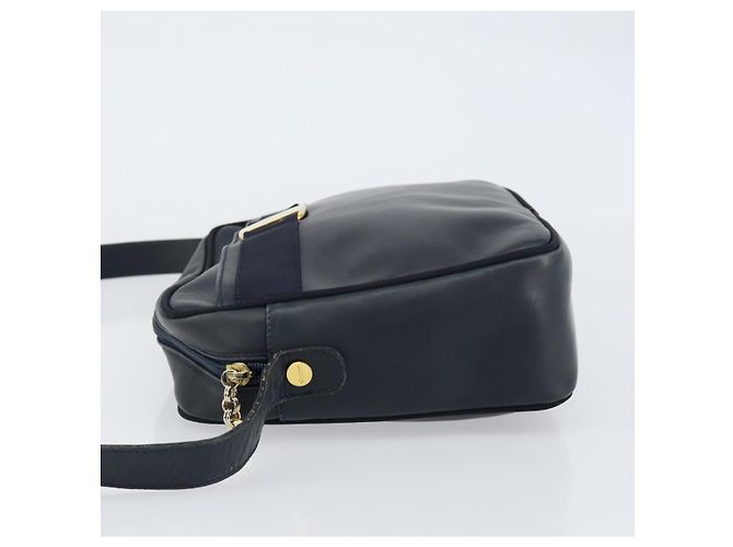 Borsa a Spalla Salvatore Ferragamo Vala in Pelle Blu Navy Oro Auth 155315 D'oro - vista 4