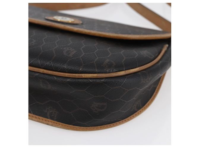 Christian Dior Borsa a spalla in tela a nido d'ape in pelle PVC nera Auth BA6822 Nero - vista 10