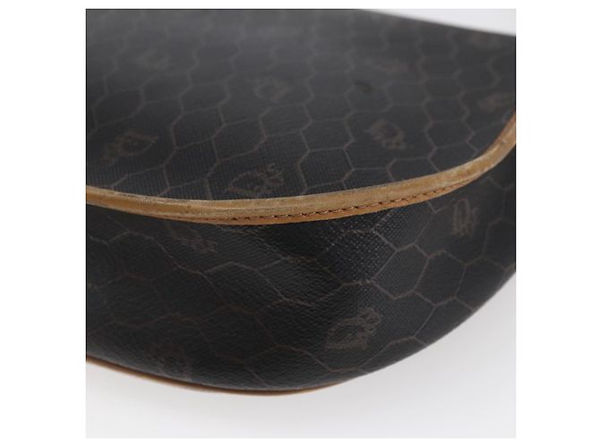 Christian Dior Borsa a spalla in tela a nido d'ape in pelle PVC nera Auth BA6822 Nero - vista 12