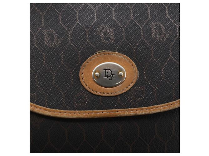 Christian Dior Borsa a spalla in tela a nido d'ape in pelle PVC nera Auth BA6822 Nero - vista 14