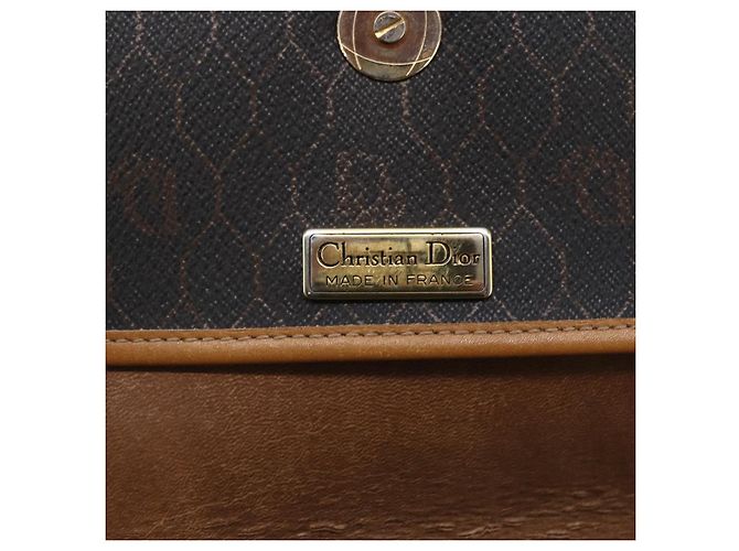 Christian Dior Borsa a spalla in tela a nido d'ape in pelle PVC nera Auth BA6822 Nero - vista 15
