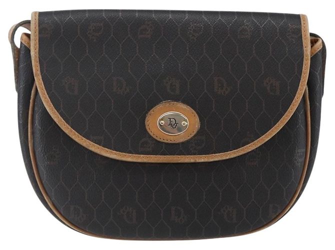 Christian Dior Borsa a spalla in tela a nido d'ape in pelle PVC nera Auth BA6822 Nero - vista 2