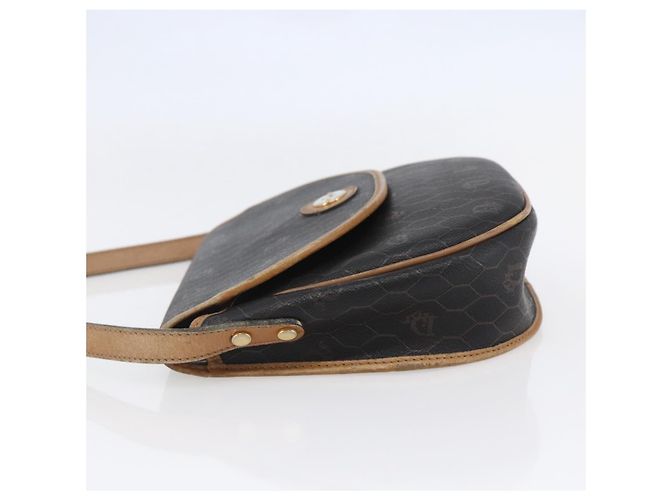Christian Dior Borsa a spalla in tela a nido d'ape in pelle PVC nera Auth BA6822 Nero - vista 4