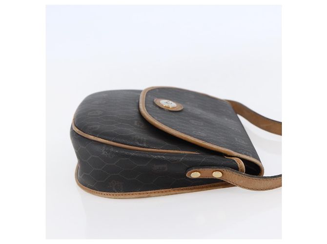 Christian Dior Borsa a spalla in tela a nido d'ape in pelle PVC nera Auth BA6822 Nero - vista 5