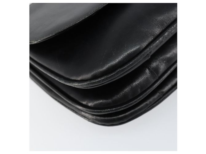 Borsa a spalla CÉLINE Carrozza in pelle nera e oro Auth ar13797 Nero D'oro - vista 15