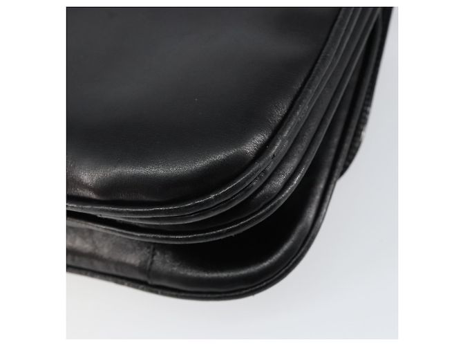 Borsa a spalla CÉLINE Carrozza in pelle nera e oro Auth ar13797 Nero D'oro - vista 16