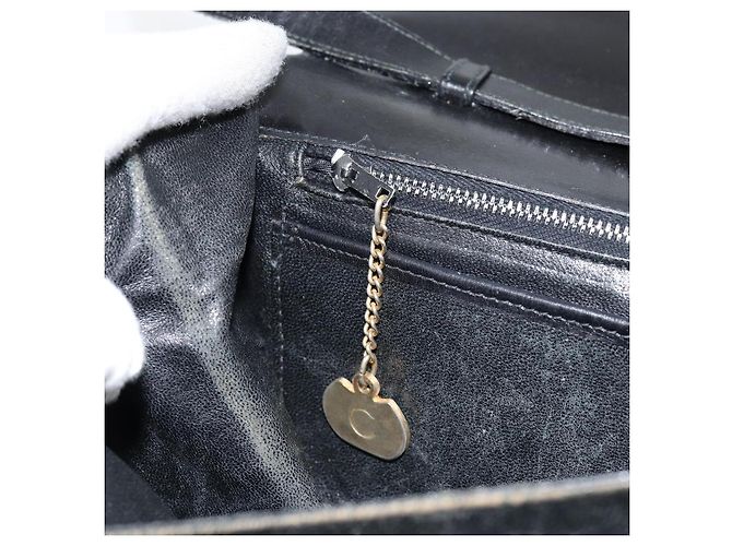 Borsa a spalla CÉLINE Carrozza in pelle nera e oro Auth ar13797 Nero D'oro - vista 23